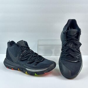 Nike Kyrie 5 Neon Soles Shoes Mens 7.5 Black Basketball Sneakers AO2918-001